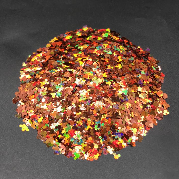 LB400  4mm Holographic mickey Shapes Glitter 