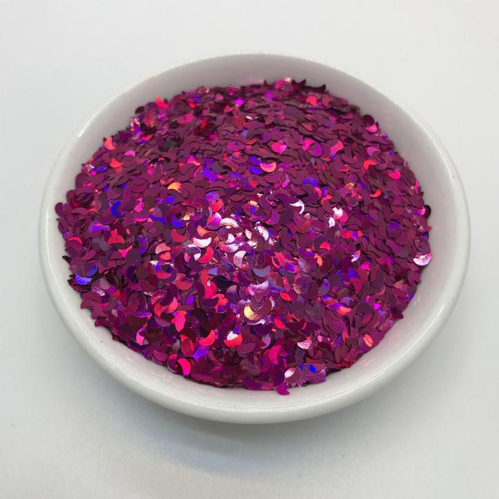 LB900  3mm 4mm 5mm Holographic moon Shapes Glitter 
