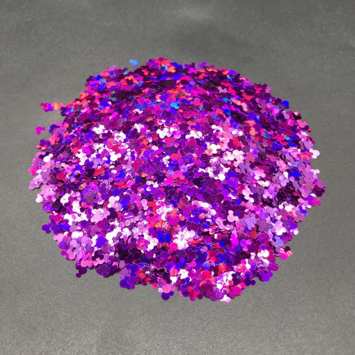 LB800  4mm Holographic mickey Shapes Glitter 