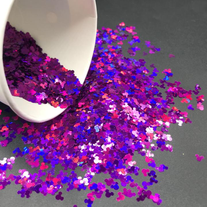 LB800  4mm Holographic mickey Shapes Glitter 