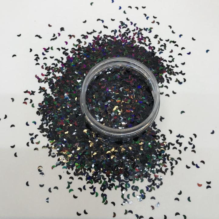 LB1000  3mm 4mm 5mm Holographic moon Shapes Glitter 