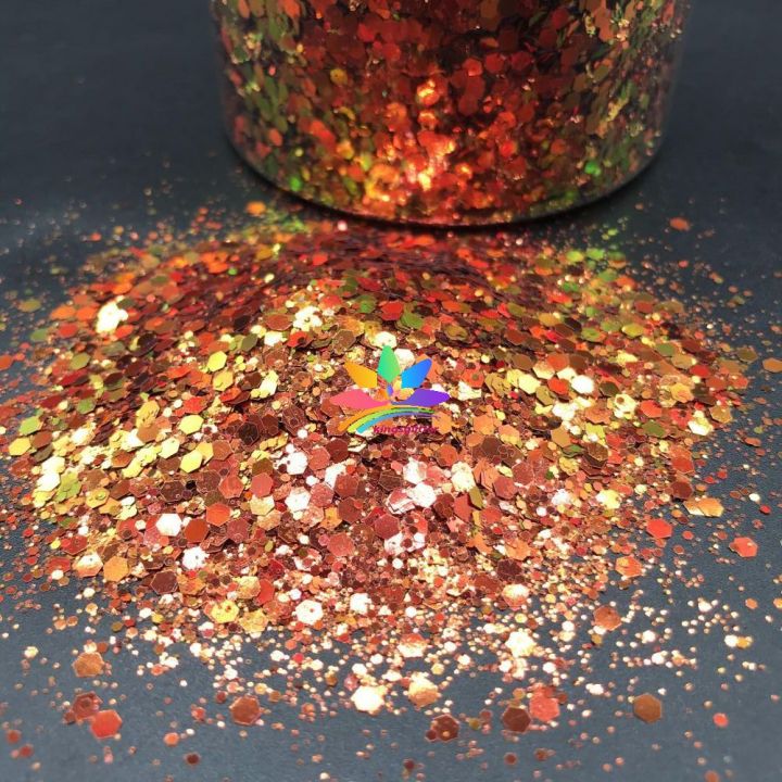 BSXC06   High quality chunky mix color shift glitter polyester Hexagon chameleon glitter