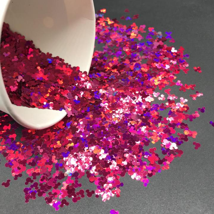 LB900  4mm Holographic mickey Shapes Glitter 