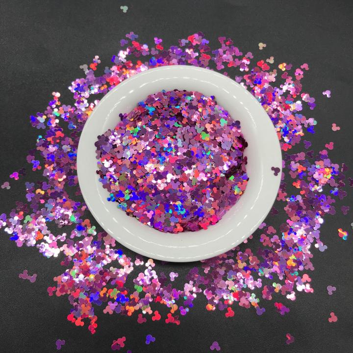 LB901  4mm Holographic mickey Shapes Glitter 
