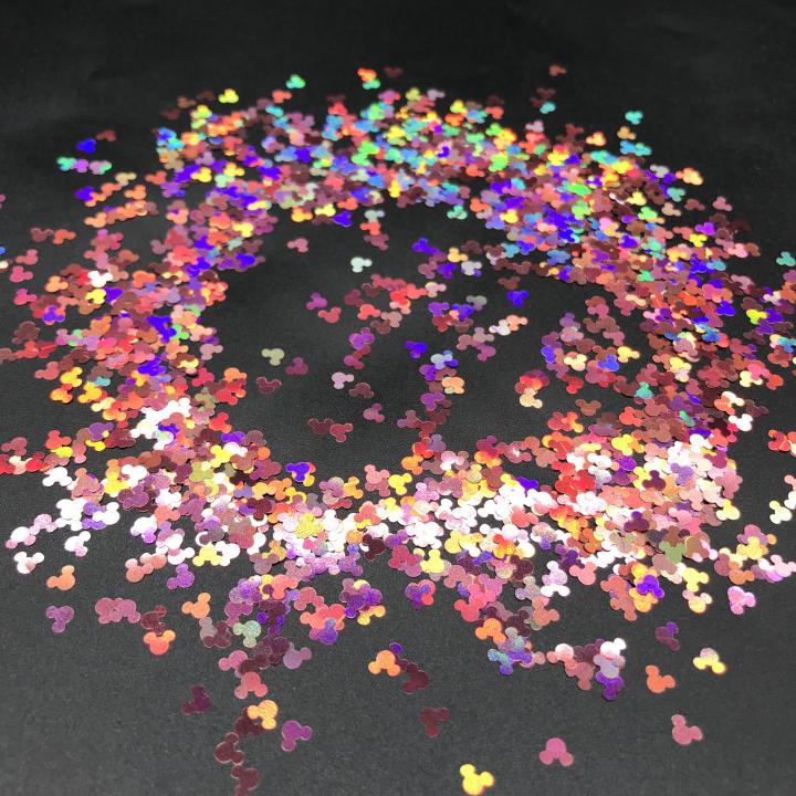 LB911  4mm Holographic mickey Shapes Glitter 