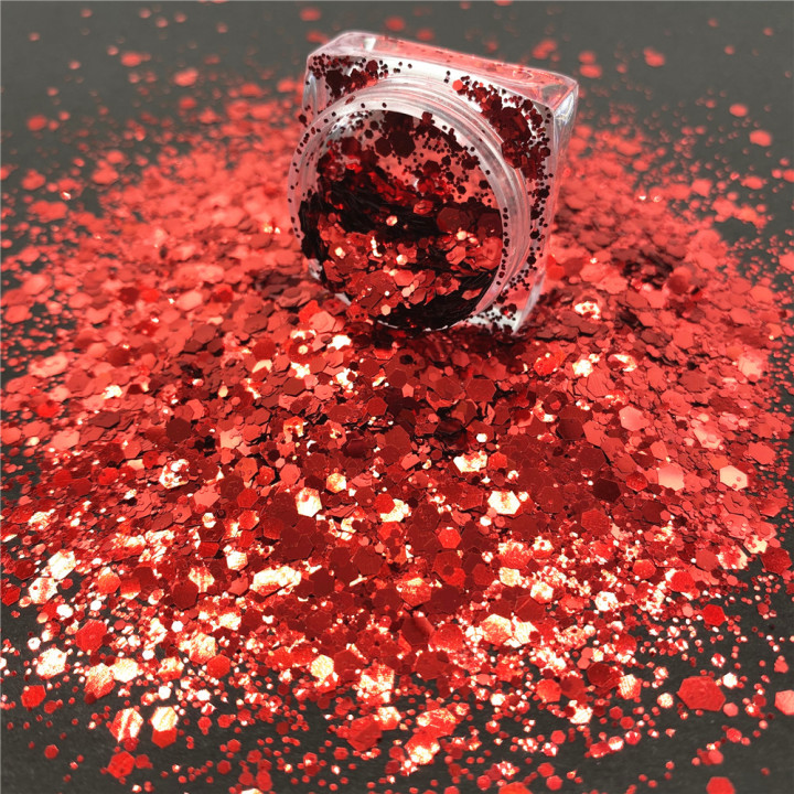 BC308  Chunky Mixed Pure Color Glitter Wholesale for Resin Makeup Leather Nails Tumbler 