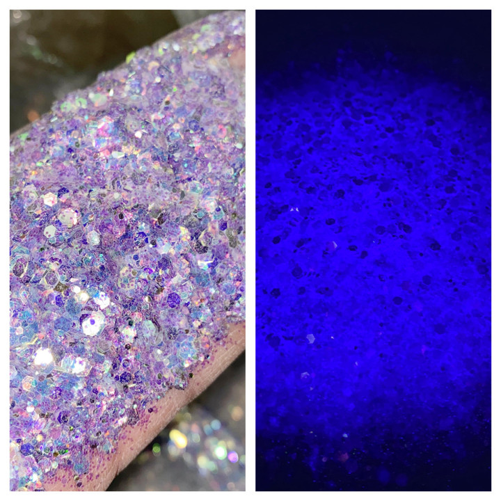 GKF001  Mixed Glow In The Dark Iridescent colorful Glitter