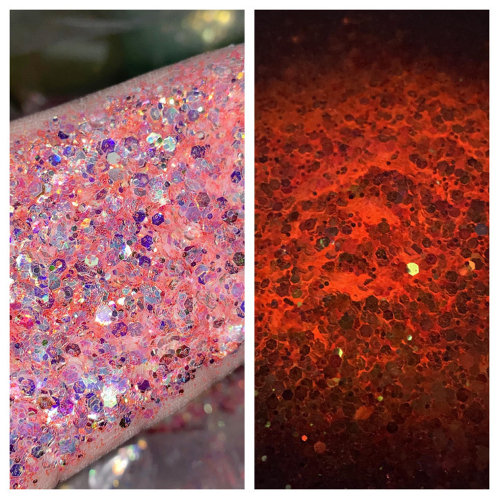 GKF002  Mixed Glow In The Dark Iridescent colorful Glitter