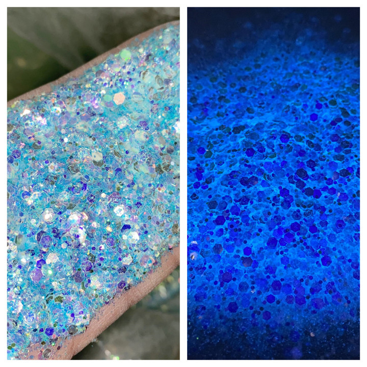 GKF003  Mixed Glow In The Dark Iridescent colorful Glitter