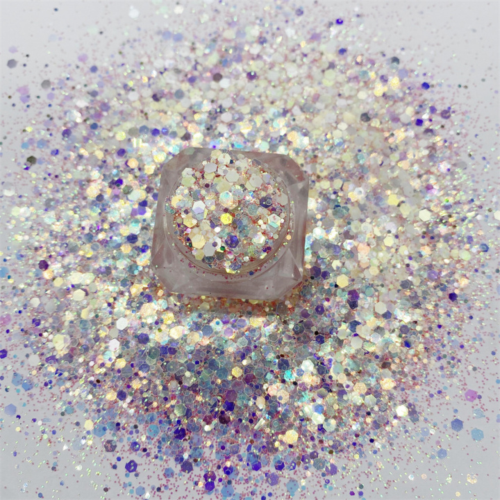 GKF004  Mixed Glow In The Dark Iridescent colorful Glitter