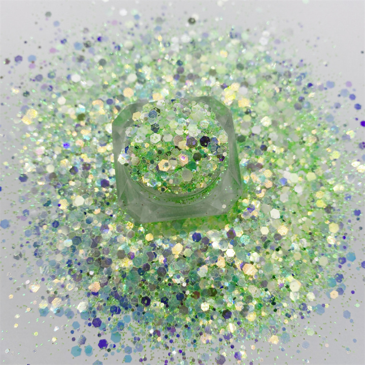 GKF005  Mixed Glow In The Dark Iridescent colorful Glitter