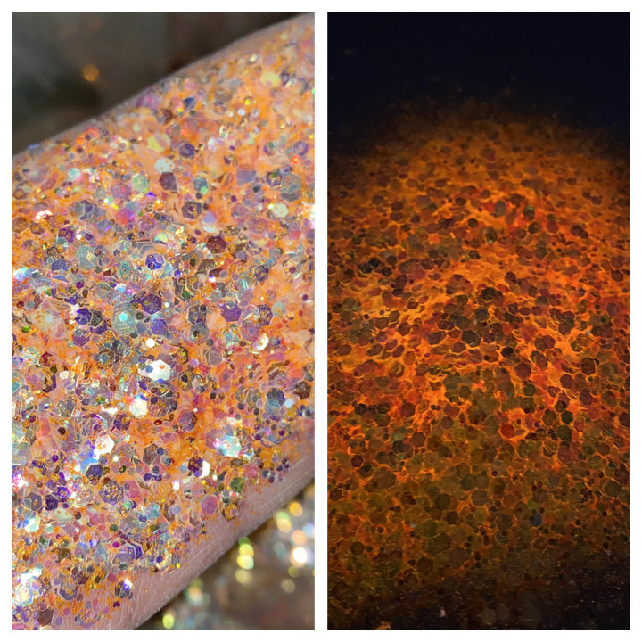 GKF006  Mixed Glow In The Dark Iridescent colorful Glitter