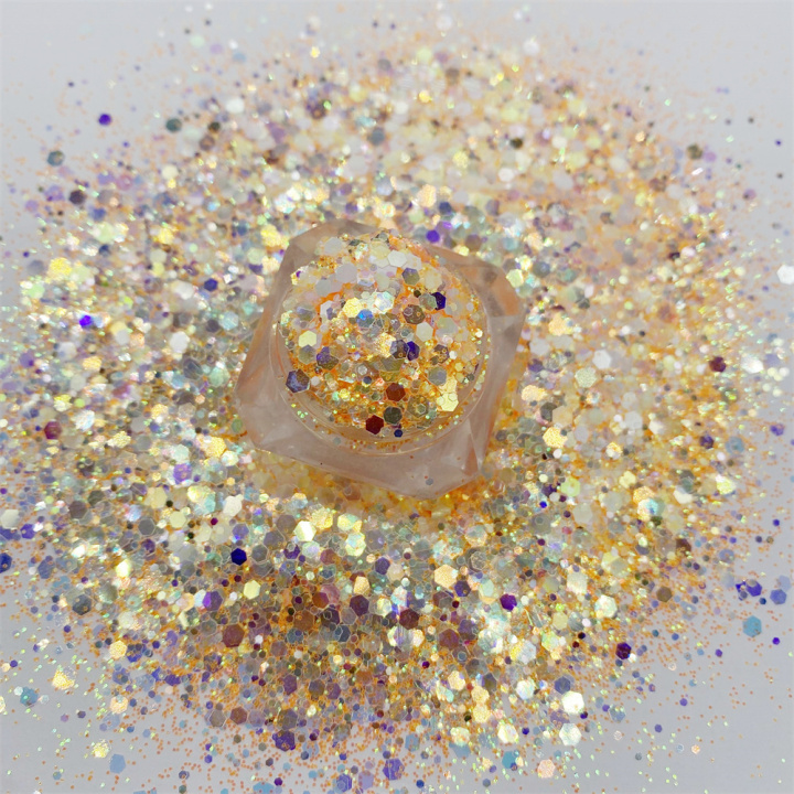 GKF006  Mixed Glow In The Dark Iridescent colorful Glitter