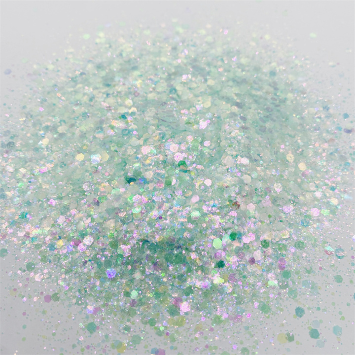 GKF009  Mixed Glow In The Dark Iridescent colorful Glitter