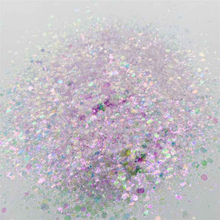 GKF010  Mixed Glow In The Dark Iridescent colorful Glitter