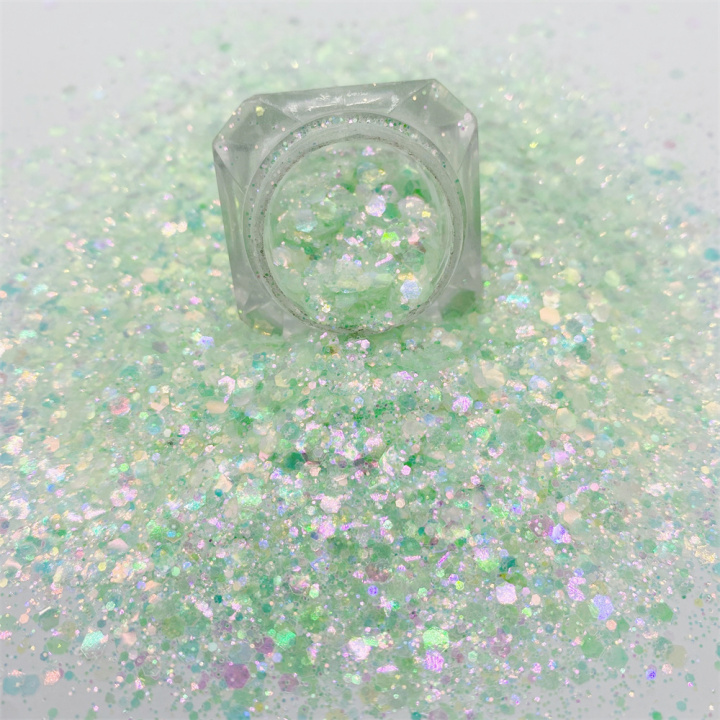 GKF012  Mixed Glow In The Dark Iridescent colorful Glitter