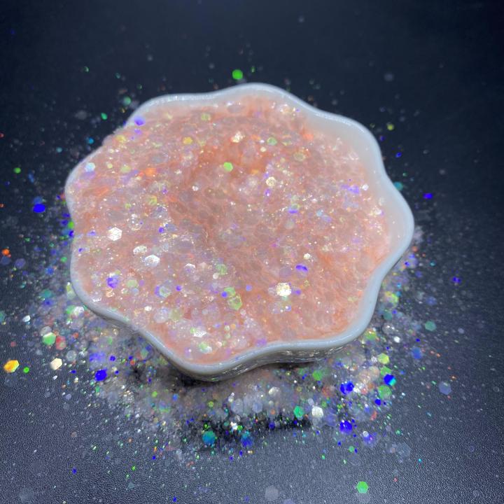 HHC01   2022 new Hexagon glitter laser Iridescent white Glitter 