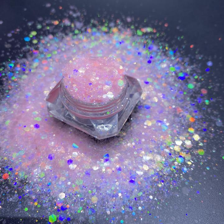 HHC02   2022 new Hexagon glitter laser Iridescent white Glitter 