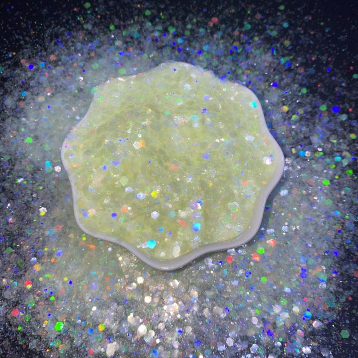 HHC03   2022 new Hexagon glitter laser Iridescent white Glitter 