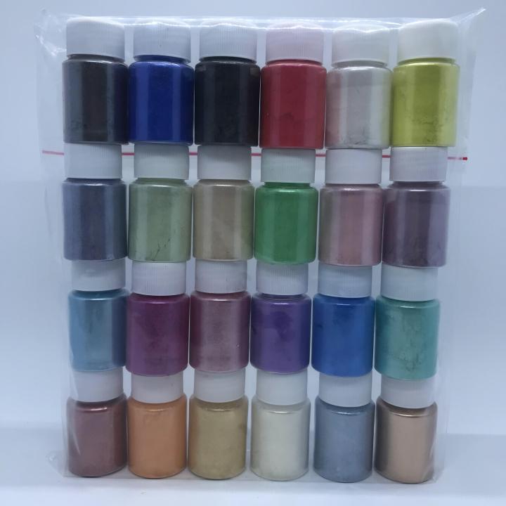 Mica Powder 24 colors sets Cosmetic Grade Epoxy Resin Color Pigment Natural Dye Colorant