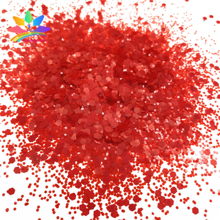 QRJ007  Valentine's Day Theme chunky Hexagon glitter Heart Shape Glitter