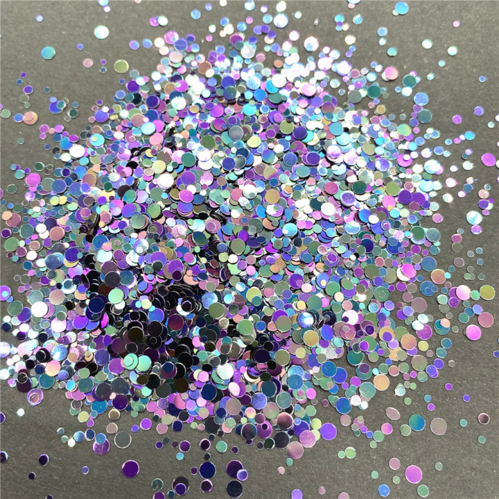 E0021  Grease paint series 1oz 2oz bags polyester chunky mixed dots glitter 