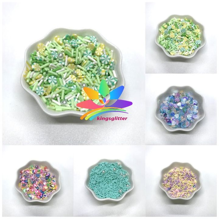 SPR78   Polymer Clay Sprinkle Mix for Tumblers Slime Keychain DIY Chritsmas decoration 
