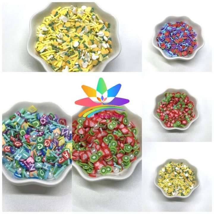 SPR74   Polymer Clay Sprinkle Mix for Tumblers Slime Keychain DIY Chritsmas decoration 