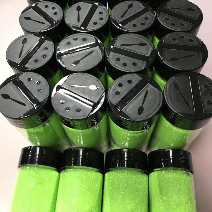 2.8 oz shakers glitter custom neon green fine glitter C51