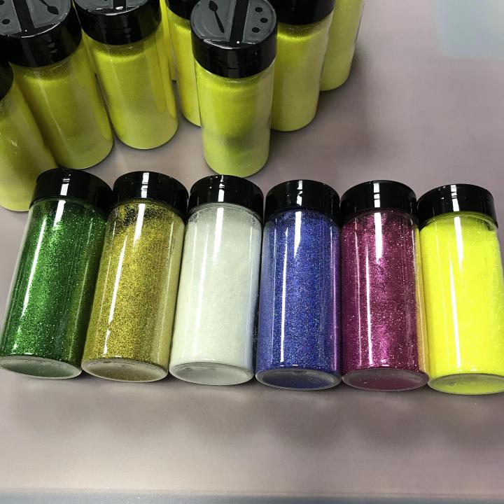 2.8 oz shakers glitter custom neon yellow fine glitter C50
