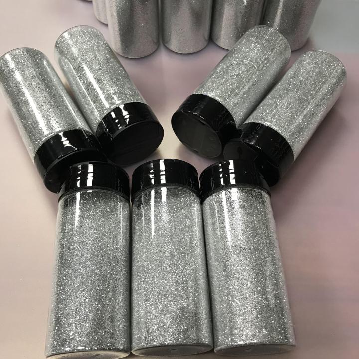2.8 oz shakers glitter custom silver fine glitter B0100