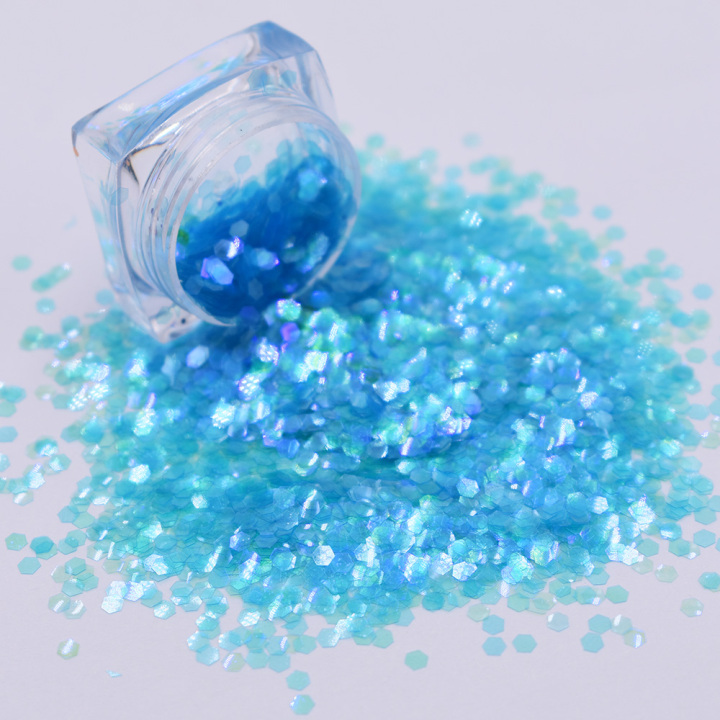 C47 Rainbwo blue colors Iridescent Translucent Mixed fine Glitter 