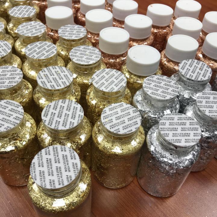 Rose Gold Flakes Gold Leaf Foil Flakes  for DIY handmade craft epoxy Cosmetic Pigment Ink Pigments resin craft