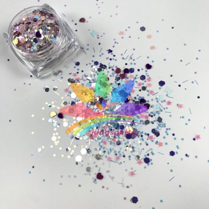 BTF01   New glitters mixed colors and stars hearts butterfly  for nail body makeup hair decoration glitter slimes resin and craft