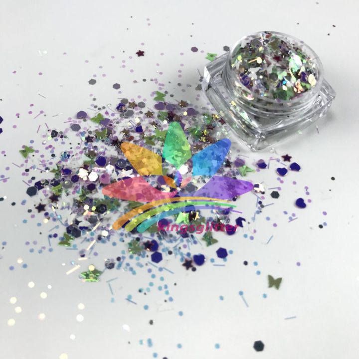 BTF07   New glitters mixed colors and stars hearts butterfly  for nail body makeup hair decoration glitter slimes resin and craft