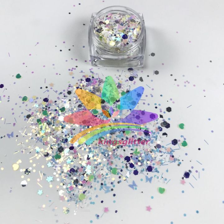 BTF09   New glitters mixed colors and stars hearts butterfly  for nail body makeup hair decoration glitter slimes resin and craft