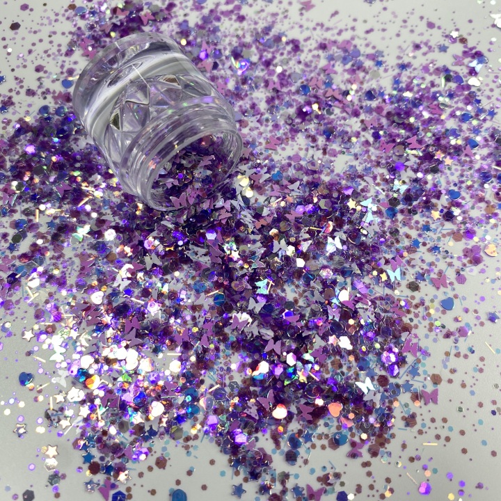 BTF15   New glitters mixed colors and stars hearts butterfly  for nail body makeup hair decoration glitter slimes resin and craft