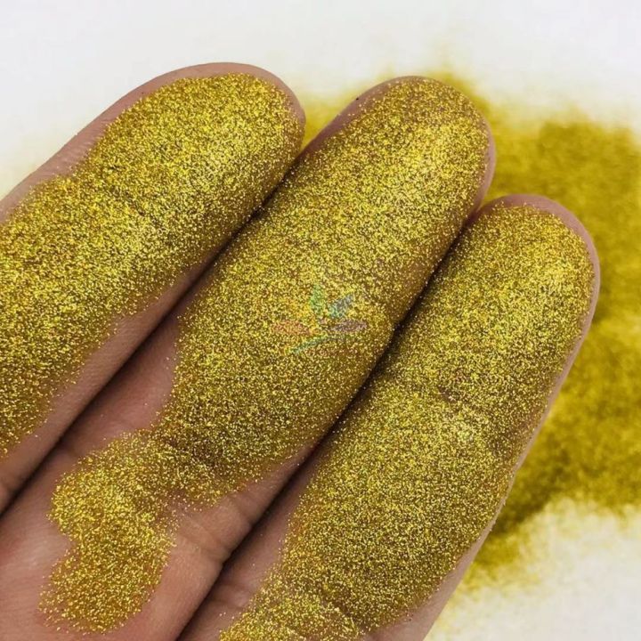 LB210  holographic gold ultra fine glitter 0.08mm 