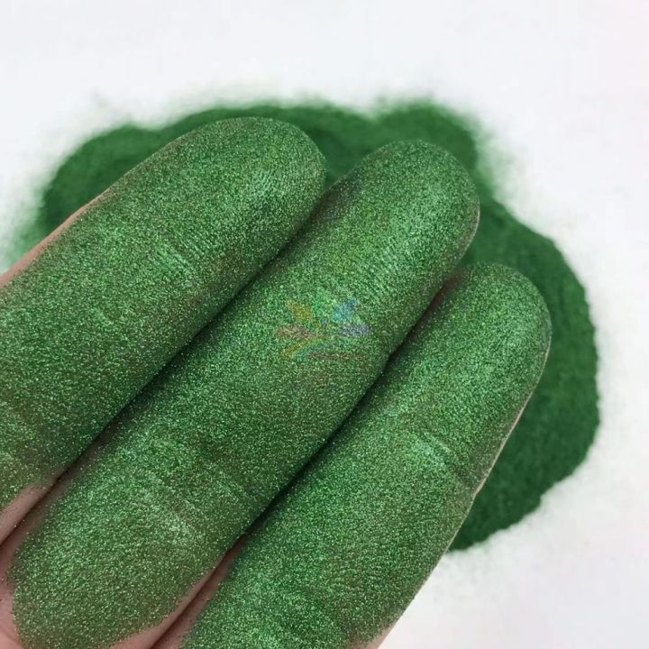 LB600  holographic green ultra fine glitter 0.08mm 