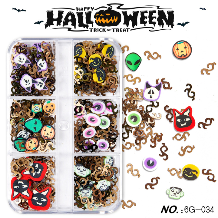 K034  Halloween Nail Art Patch Sequin Set Wholesale Nail Art Jewelry Sequins
