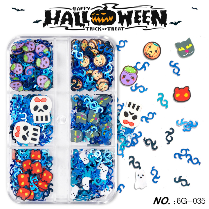 K035  Halloween Nail Art Patch Sequin Set Wholesale Nail Art Jewelry Sequins