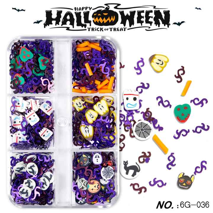 K036  Halloween Nail Art Patch Sequin Set Wholesale Nail Art Jewelry Sequins