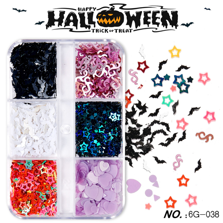 K038  Halloween Nail Art Patch Sequin Set Wholesale Nail Art Jewelry Sequins