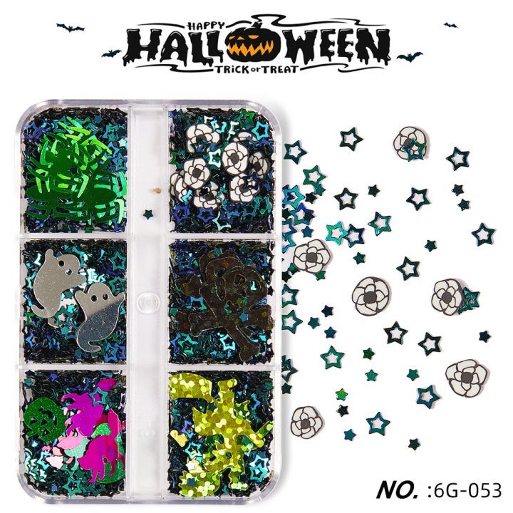 K053  Halloween Nail Art Patch Sequin Set Wholesale Nail Art Jewelry Sequins