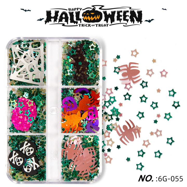 K055  Halloween Nail Art Patch Sequin Set Wholesale Nail Art Jewelry Sequins