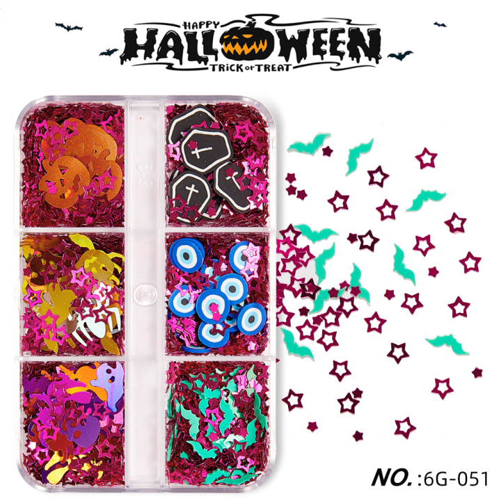 K051  Halloween Nail Art Patch Sequin Set Wholesale Nail Art Jewelry Sequins