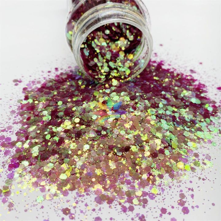 BSLC018  Chunky mix  High quality color shift glitter polyester iridescent glitter