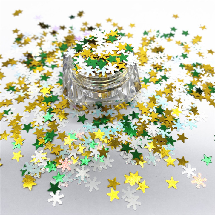 KS-SD008  Hot Selling christmas colors bulk flake glitter chunky snowflake Glitter for decoration