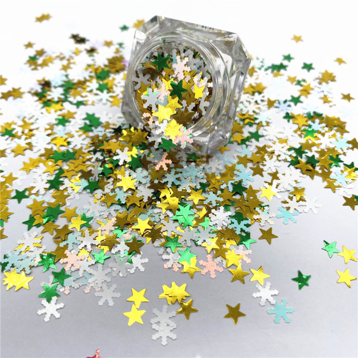 KS-SD008  Hot Selling christmas colors bulk flake glitter chunky snowflake Glitter for decoration