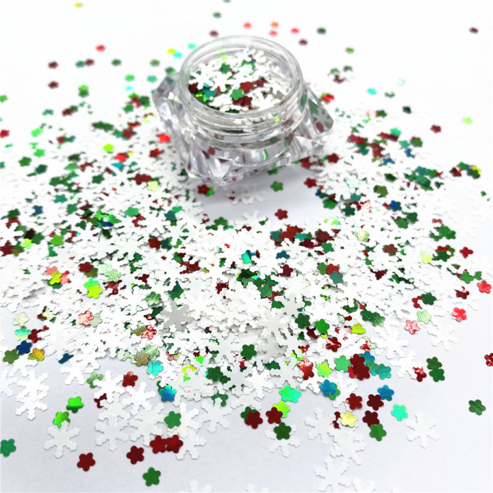 KS-SD015  Hot Selling christmas colors bulk flake glitter chunky snowflake Glitter for decoration
